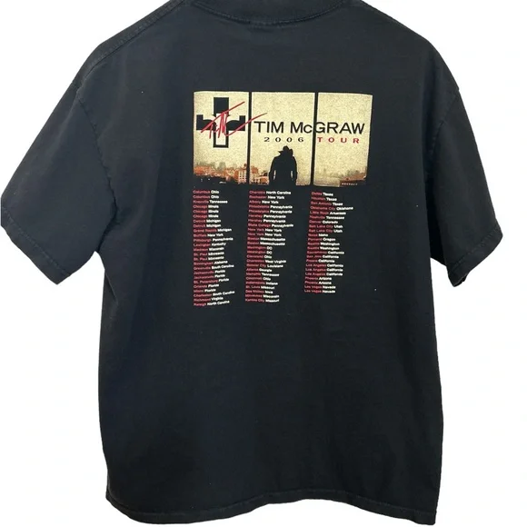 Vintage Tim McGraw Cinder Block 2006 Tour T-Shirt Size Large - Picture 2 of 6